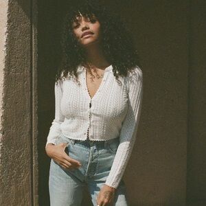 Doen Martina Cardigan in Pale Lily, S